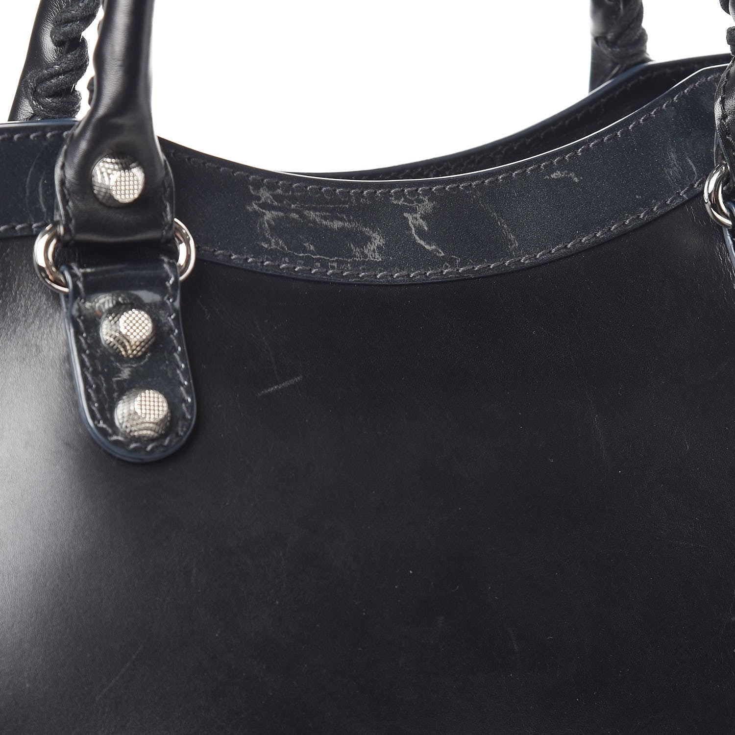 Balenciaga Smooth Calfskin Metallic Patent Giant 12 Silver Hardware City Black Gris 18 of 21