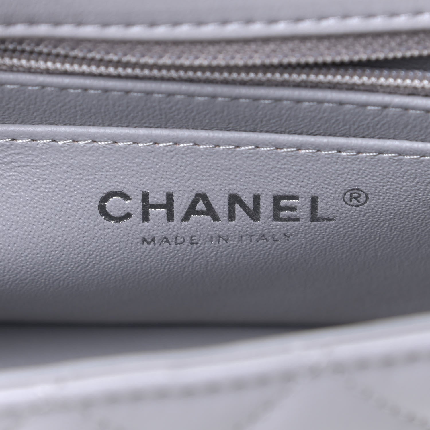 Chanel Lambskin Quilted Mini Rectangular Flap Grey 8 of 11