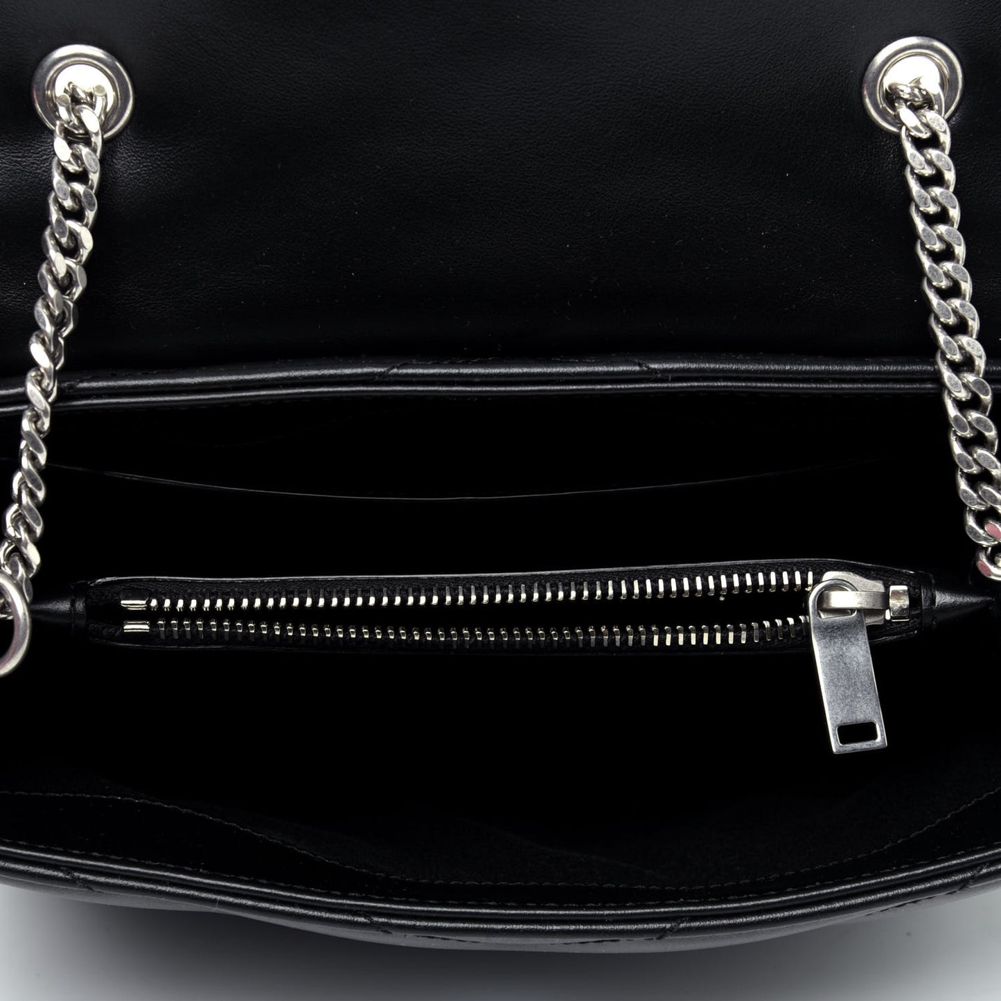 Calfskin Y Quilted Monogram Small Loulou Chain Satchel Black