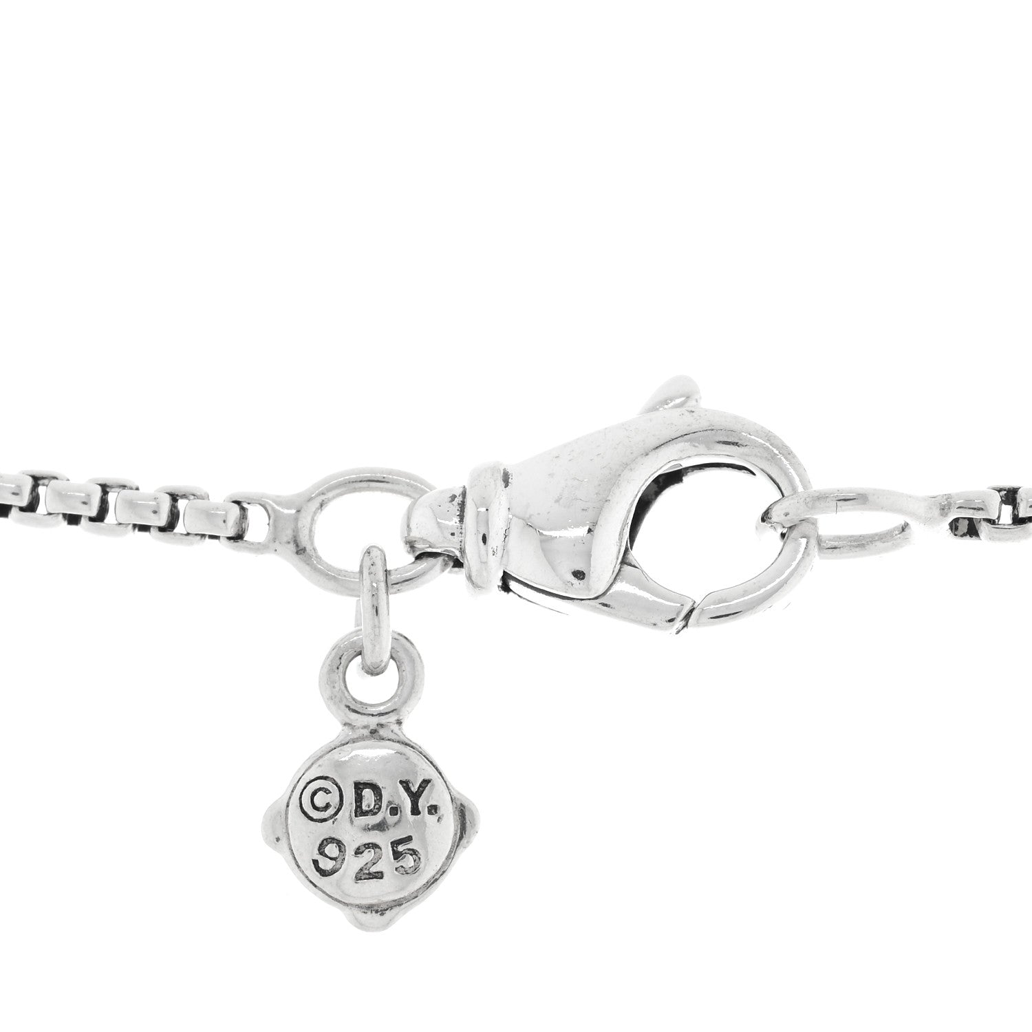 David Yurman Sterling Silver Diamond Starburst Station Chain Necklace 4 of 4