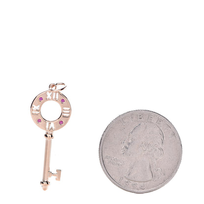 Tiffany 18K Rose Gold Ruby Atlas Pierced Key Pendant 2 of 3