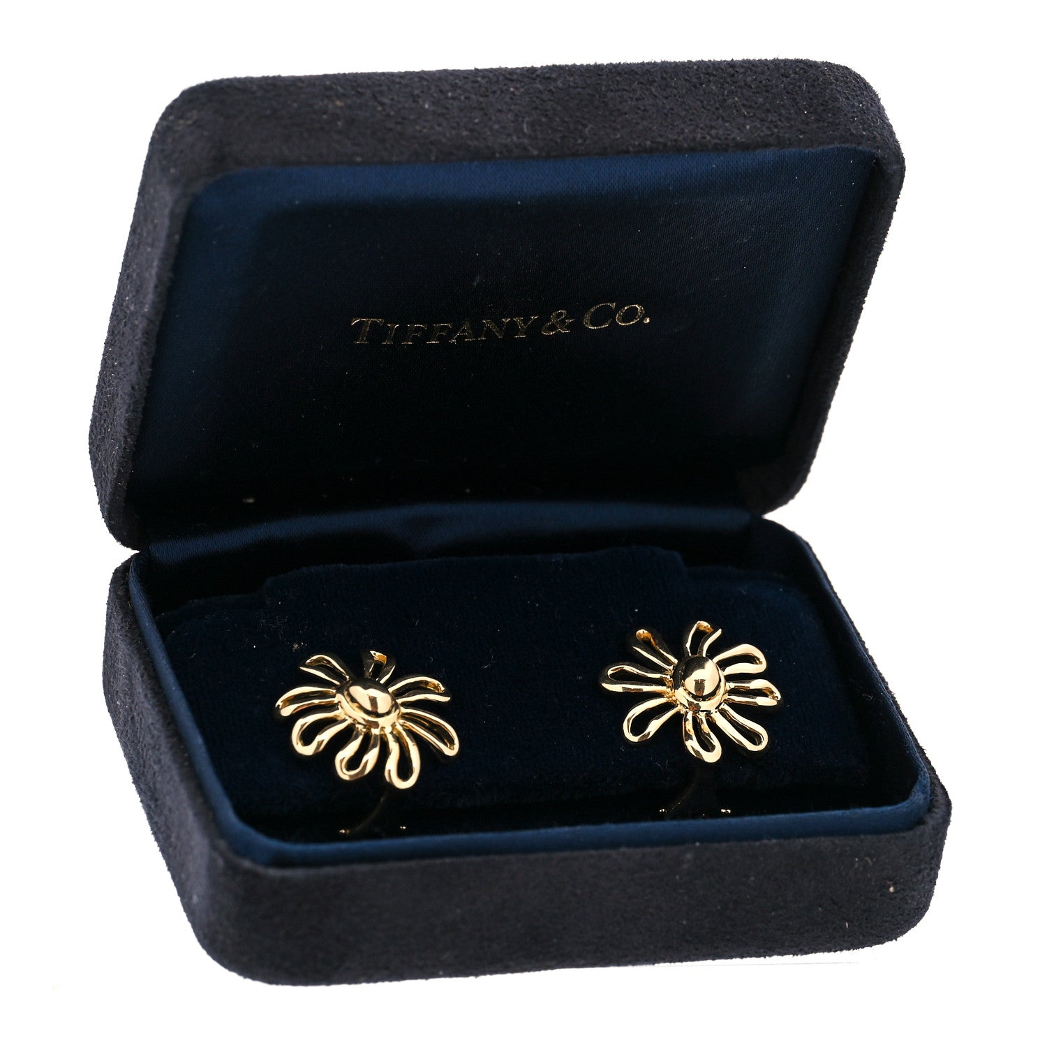 Tiffany 18K Yellow Gold Paloma Picasso Daisy Flower Earrings 5 of 5