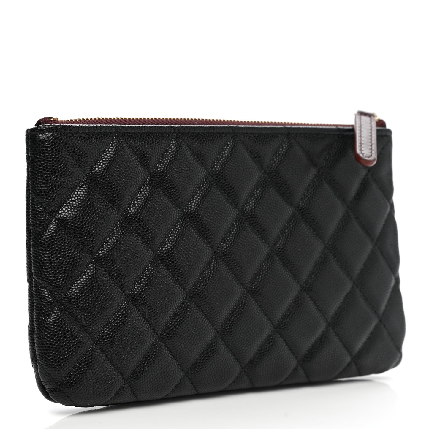 Caviar Quilted Cosmetic Case Black