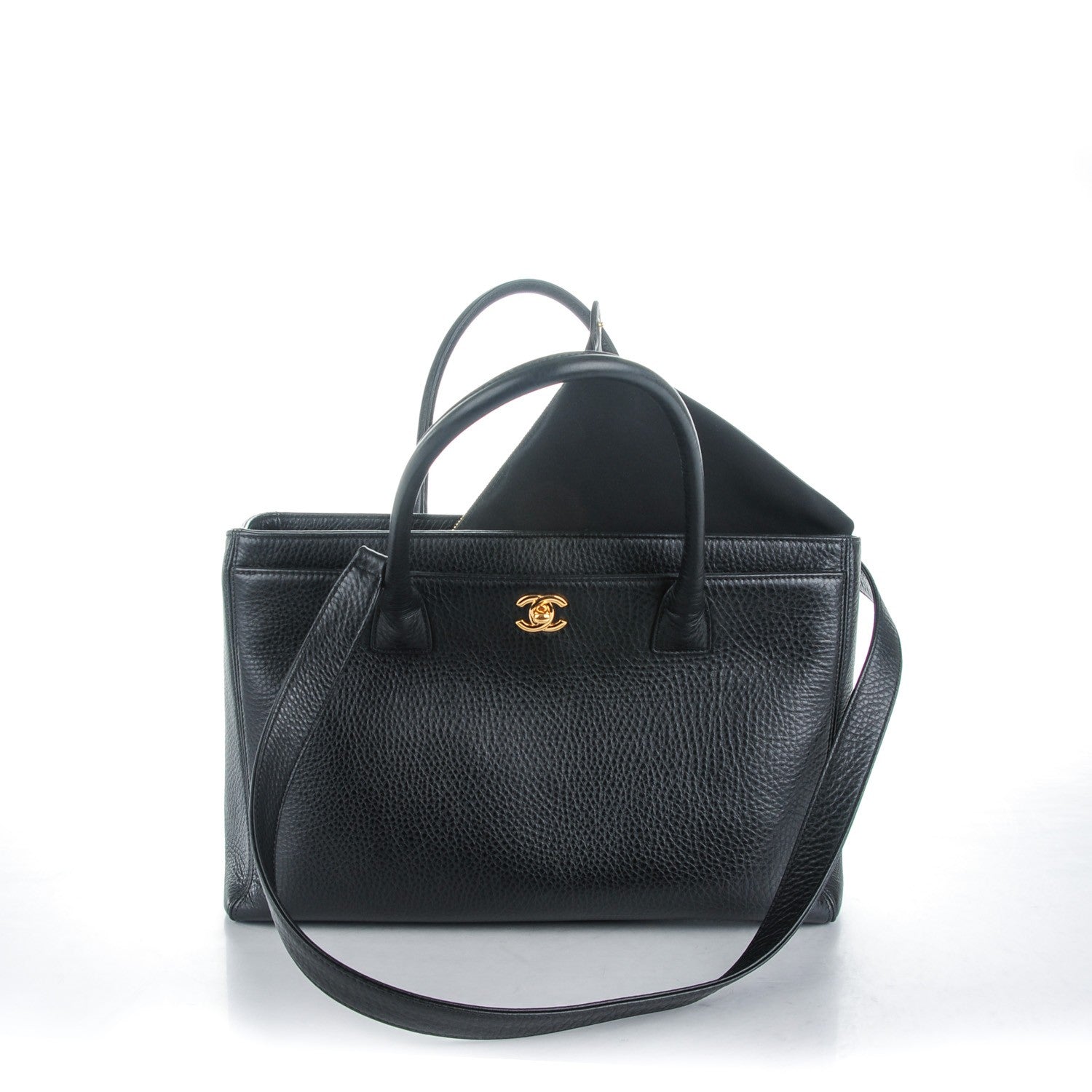 Chanel Deerskin Cerf Executive Shopper Tote Black 5 of 10