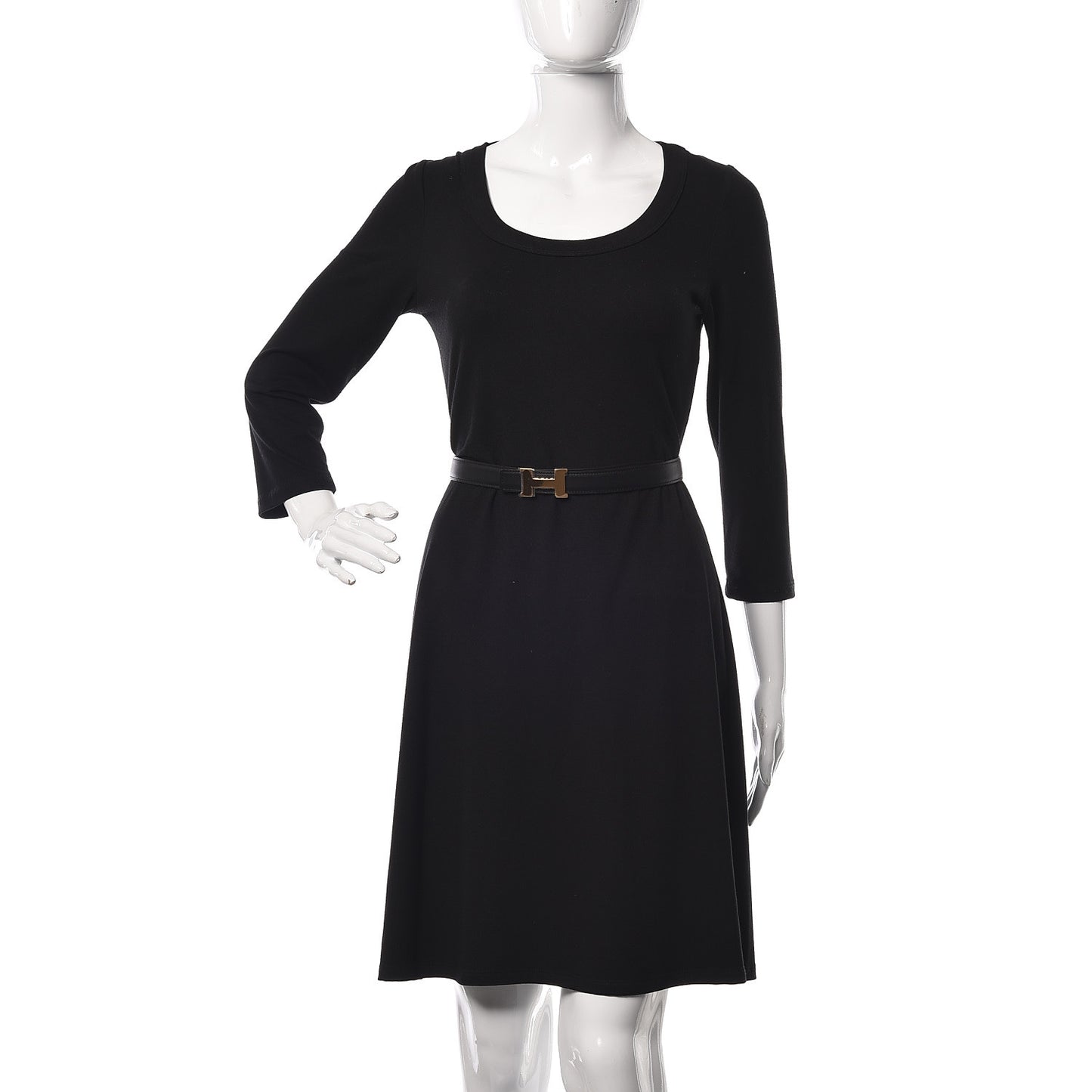 Swift Epsom 24mm Mini Constance H Belt 85 Black Gold
