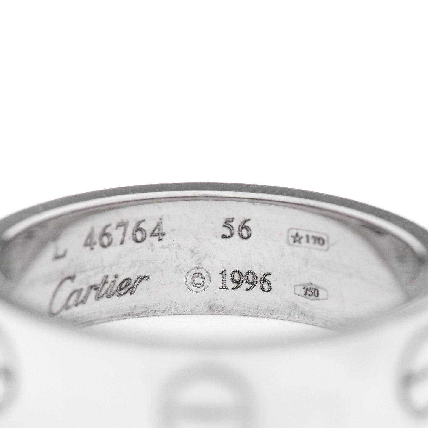18K White Gold 5.5mm LOVE Ring 56 7.5
