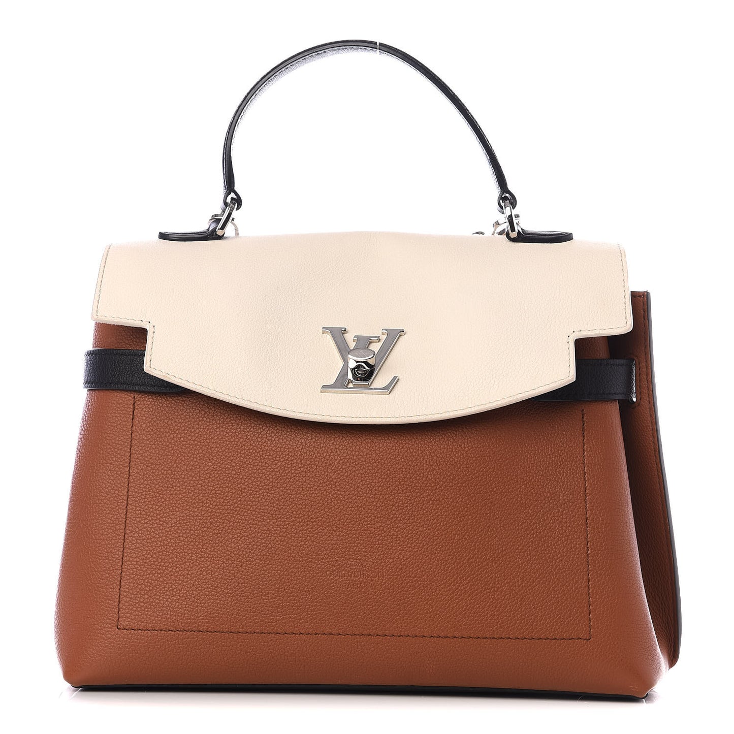 Soft Calfskin Lockme Ever Caramel Creme Black