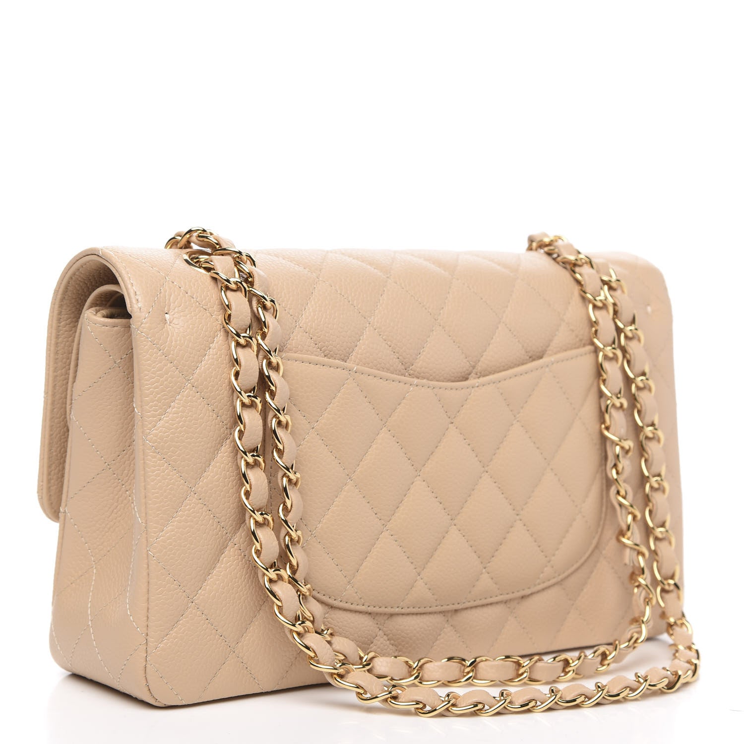 Chanel Caviar Quilted Medium Double Flap Beige 2 of 10