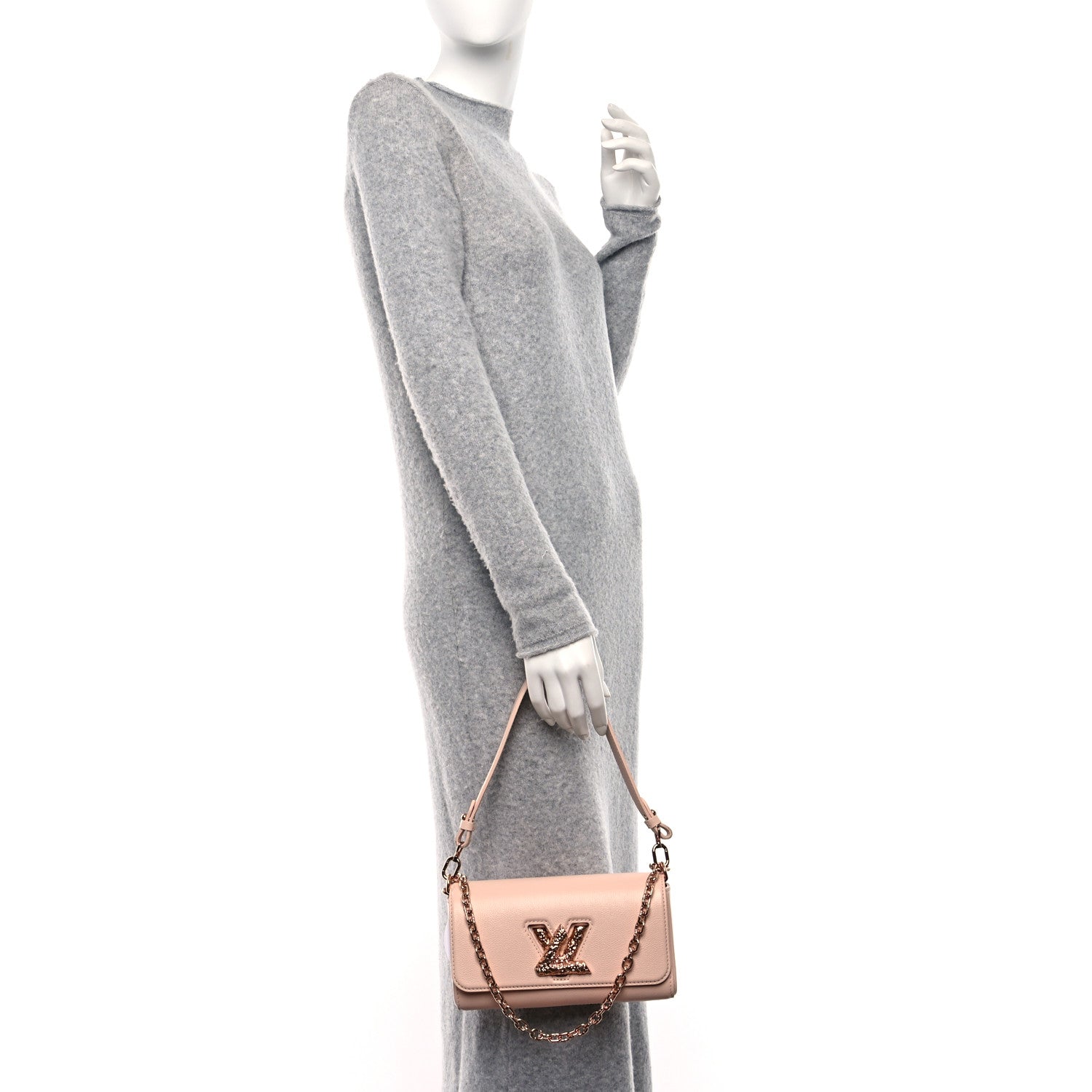 Louis Vuitton Shiny Calfskin LV Crush Twist West Jasmine Pink 2 of 8