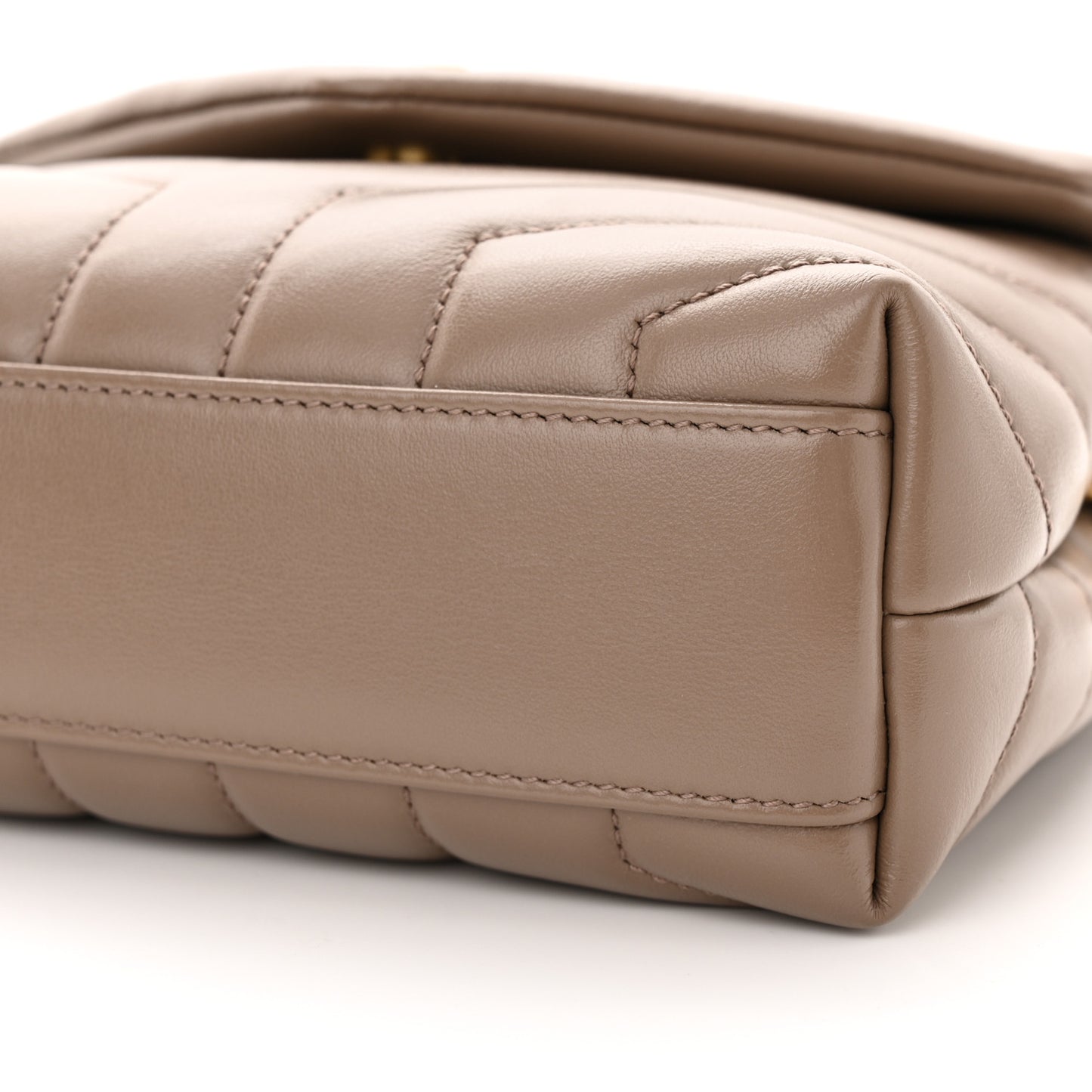 Calfskin Y Quilted Monogram Toy Loulou Crossbody Bag Dark Beige