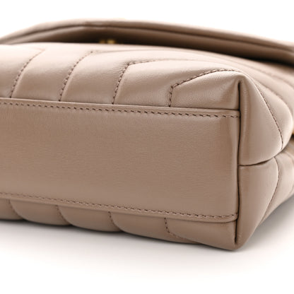 Saint Laurent Calfskin Y Quilted Monogram Toy Loulou Crossbody Bag Dark Beige 10 of 11