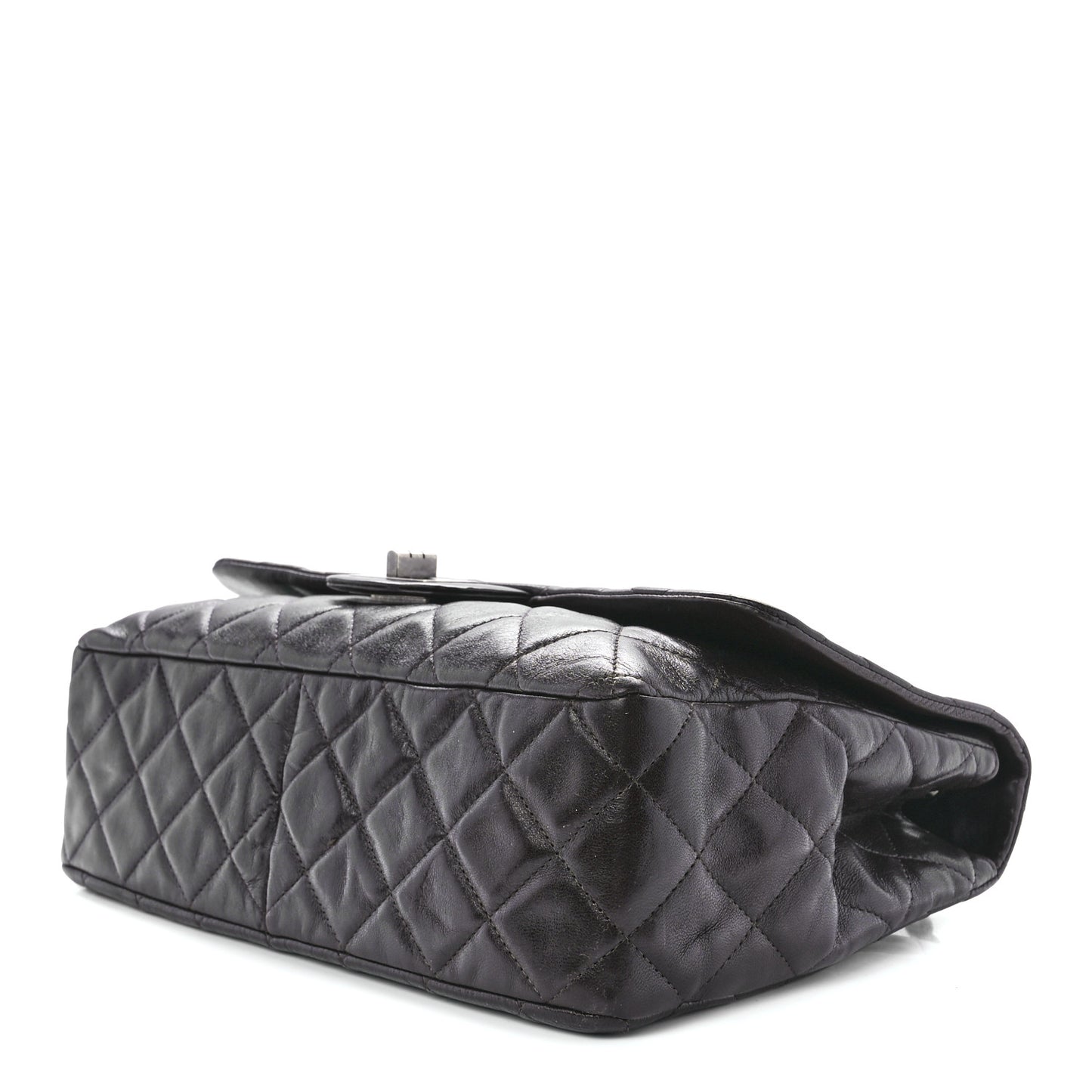Washed Lambskin Quilted Jumbo Hybrid Reissue Flap Dark Brown