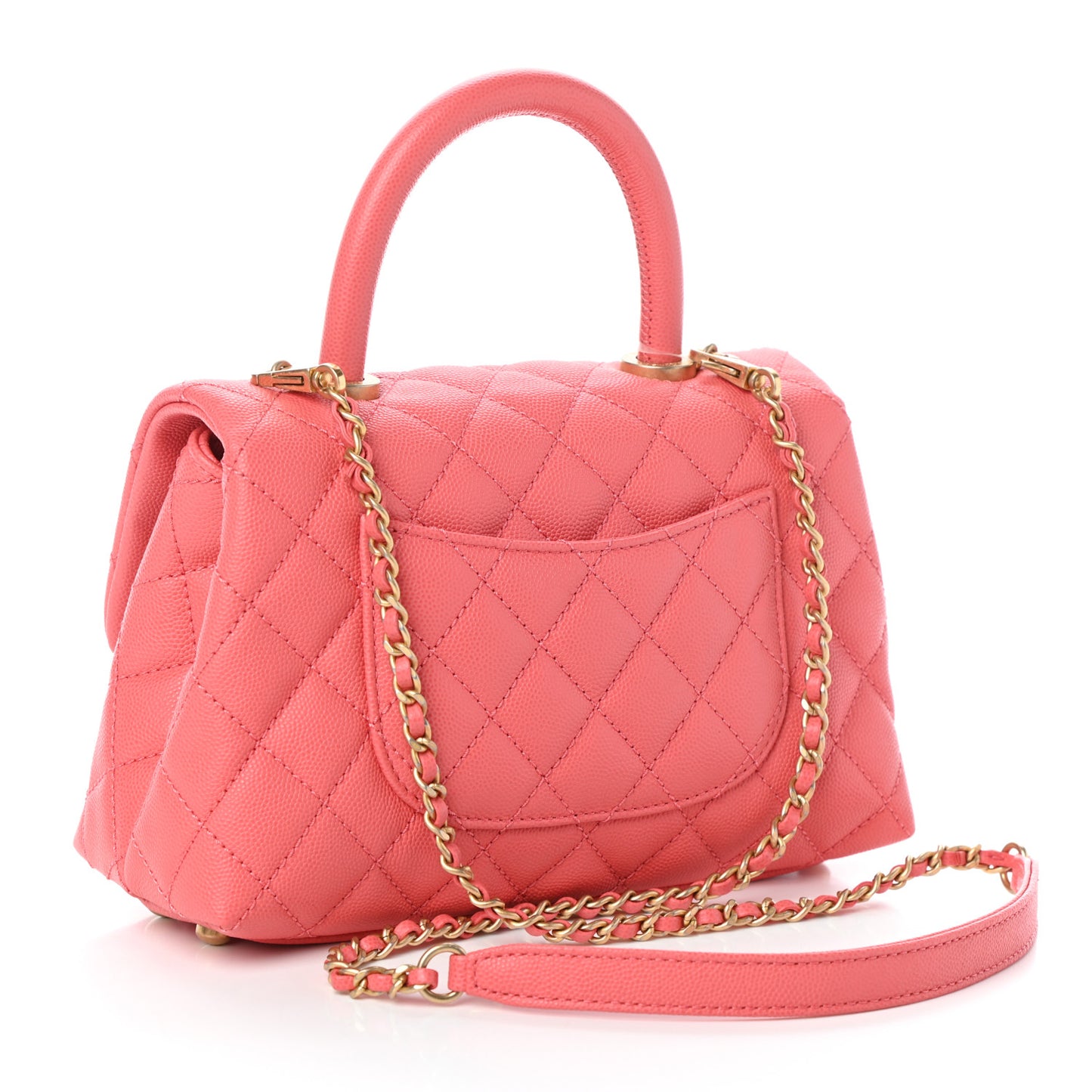 Caviar Quilted Mini Coco Handle Flap Pink
