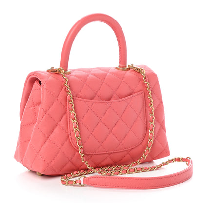 Chanel Caviar Quilted Mini Coco Handle Flap Pink 3 of 9