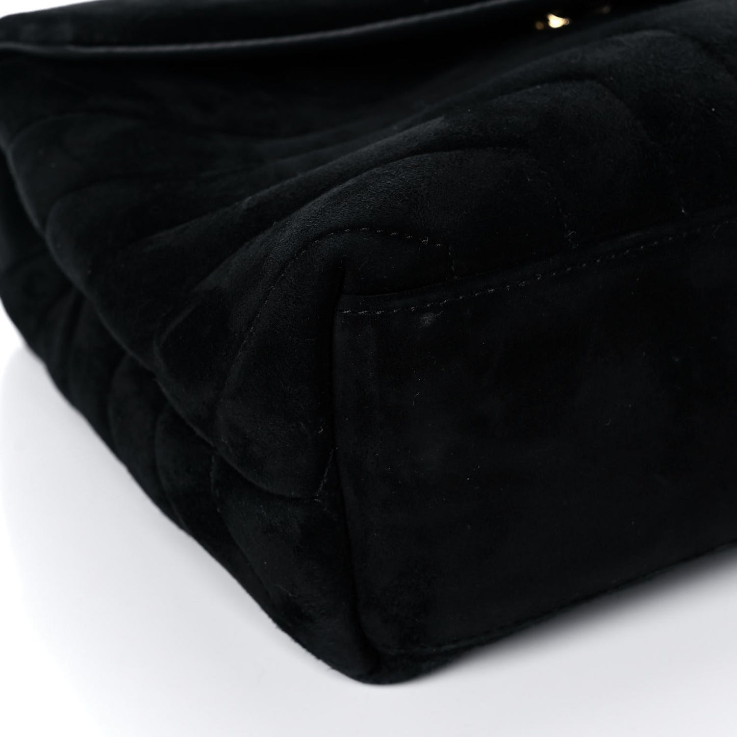 Velvet Y Quilted Monogram Small Loulou Chain Satchel Black