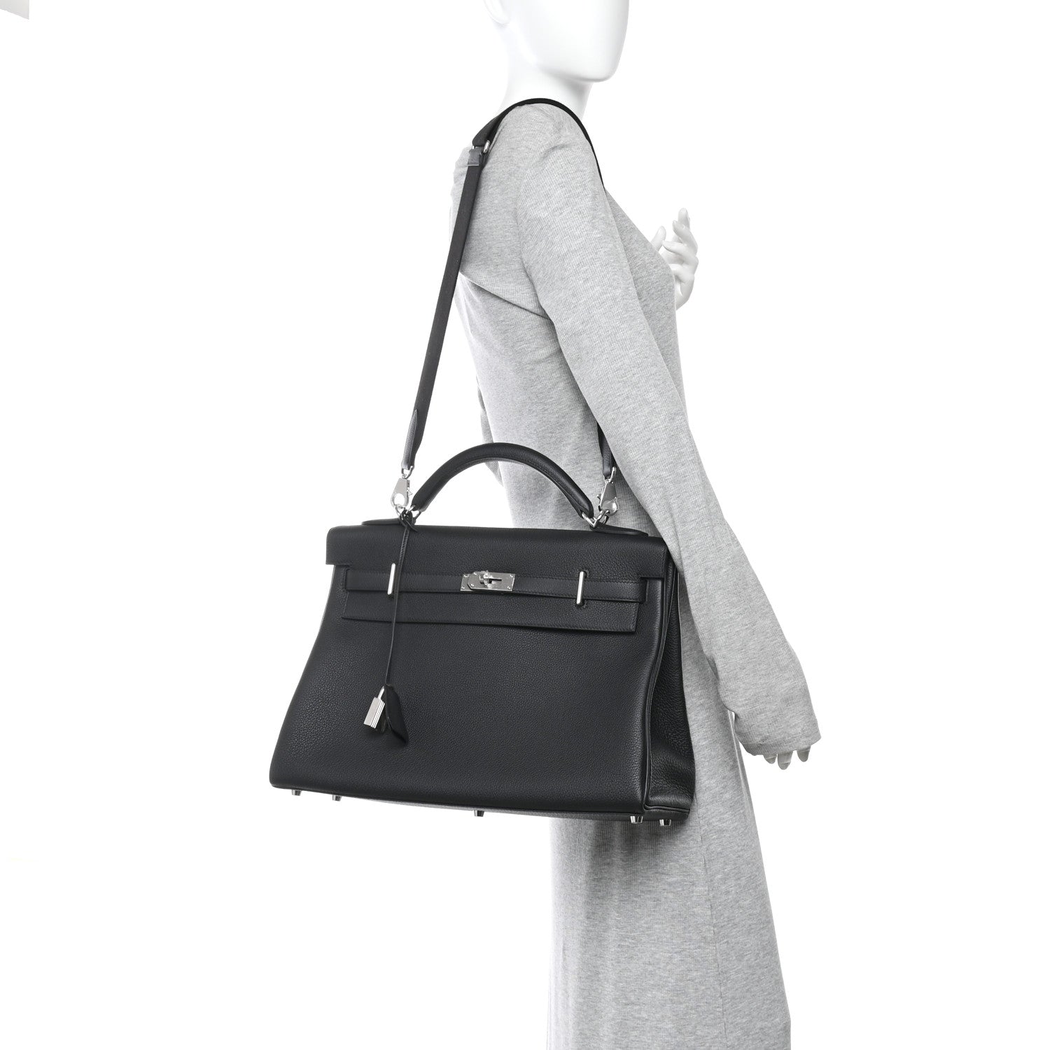 Hermes Togo Maxi Kelly Retourne 42 Black 2 of 11