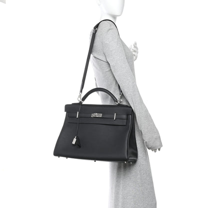 Hermes Togo Maxi Kelly Retourne 42 Black 2 of 11