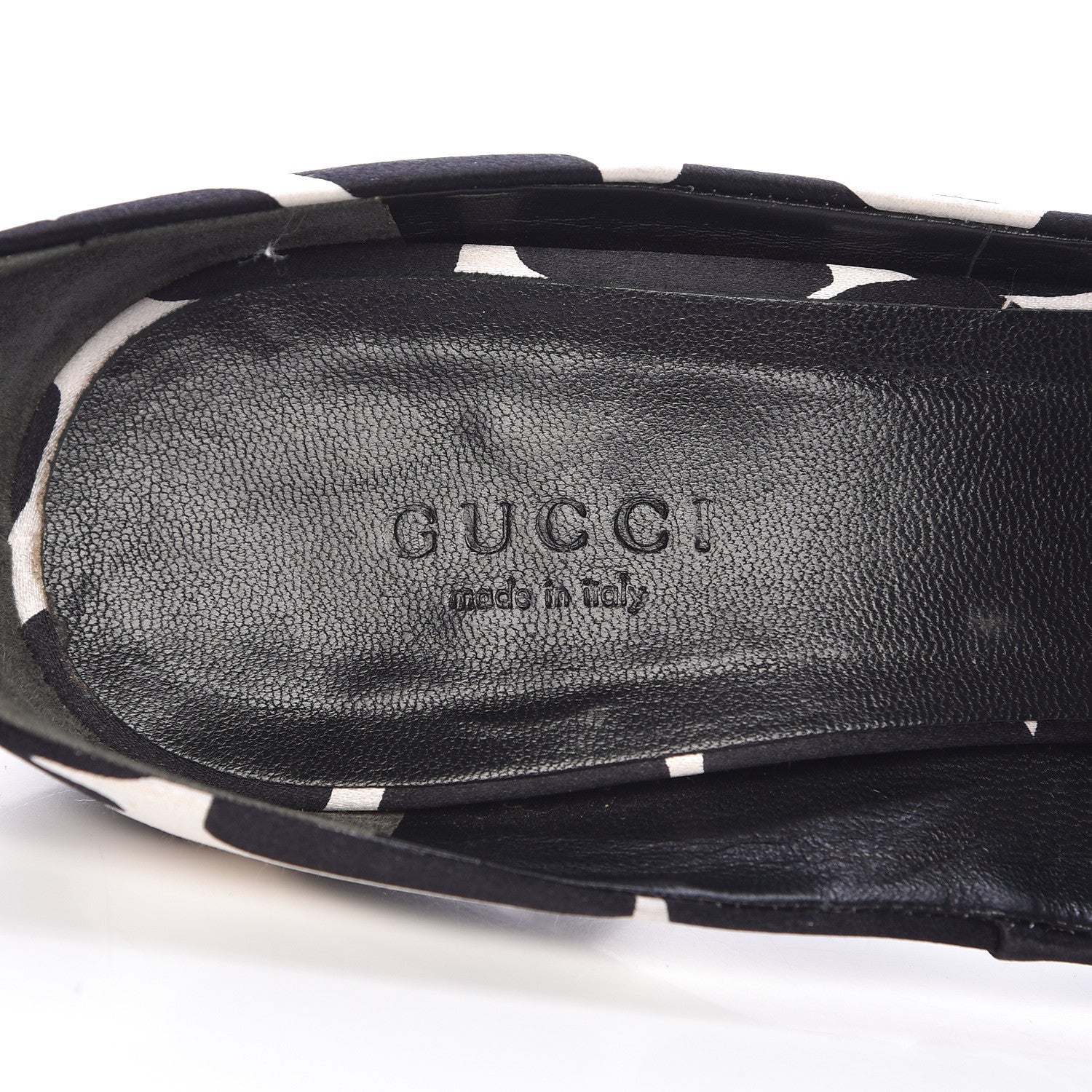 Gucci Satin Animal Print Peep Toe Pumps 7.5 Black 11 of 18