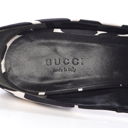 Gucci Satin Animal Print Peep Toe Pumps 7.5 Black 11 of 18