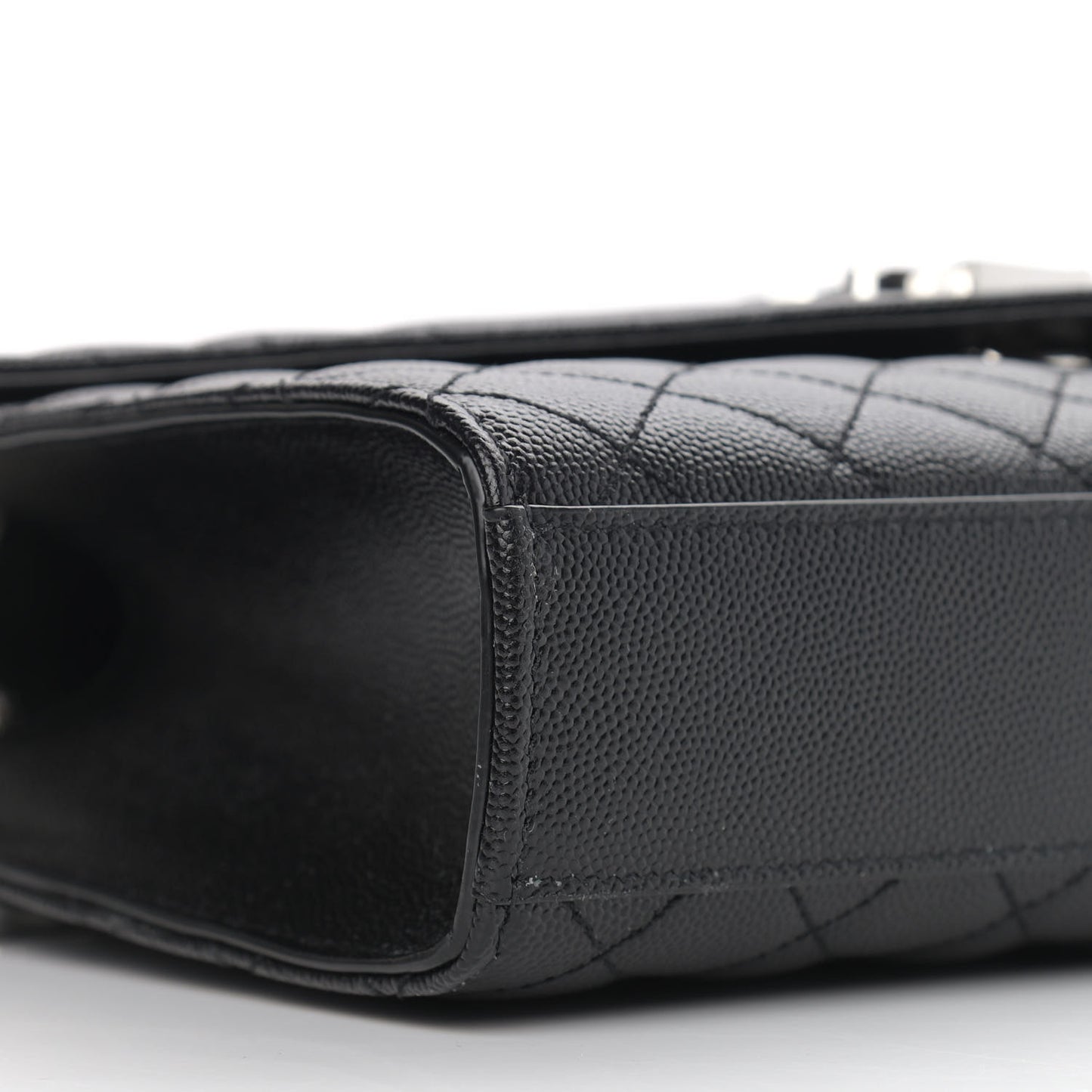 Grain De Poudre Textured Mixed Matelasse Triquilt Medium Monogram Satchel Black