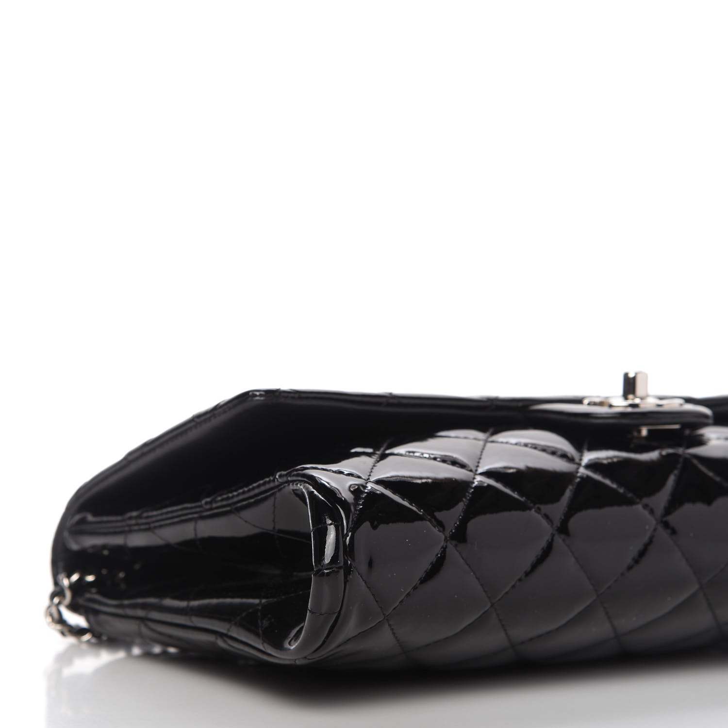 Chanel Patent Quilted Clutch with Chain Flap Black 6 of 10