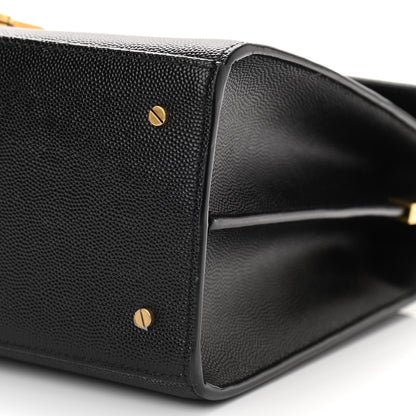 Saint Laurent Grain de Poudre Medium Classic Monogram Cassandra Top Handle Black Rouge Legion 10 of 10