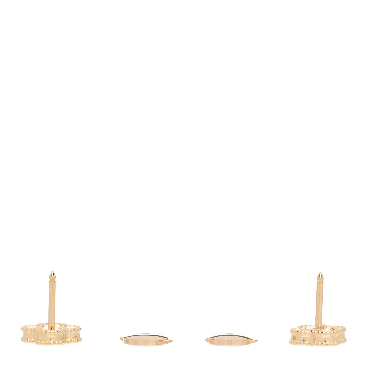 Van Cleef & Arpels 18K Yellow Gold Black Onyx Sweet Alhambra Earrings 3 of 5