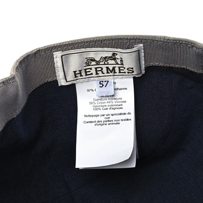 Hermes Stretch Cotton Lambskin Nevada Puzzle Equestre Hat 57 Pierre 7 of 8