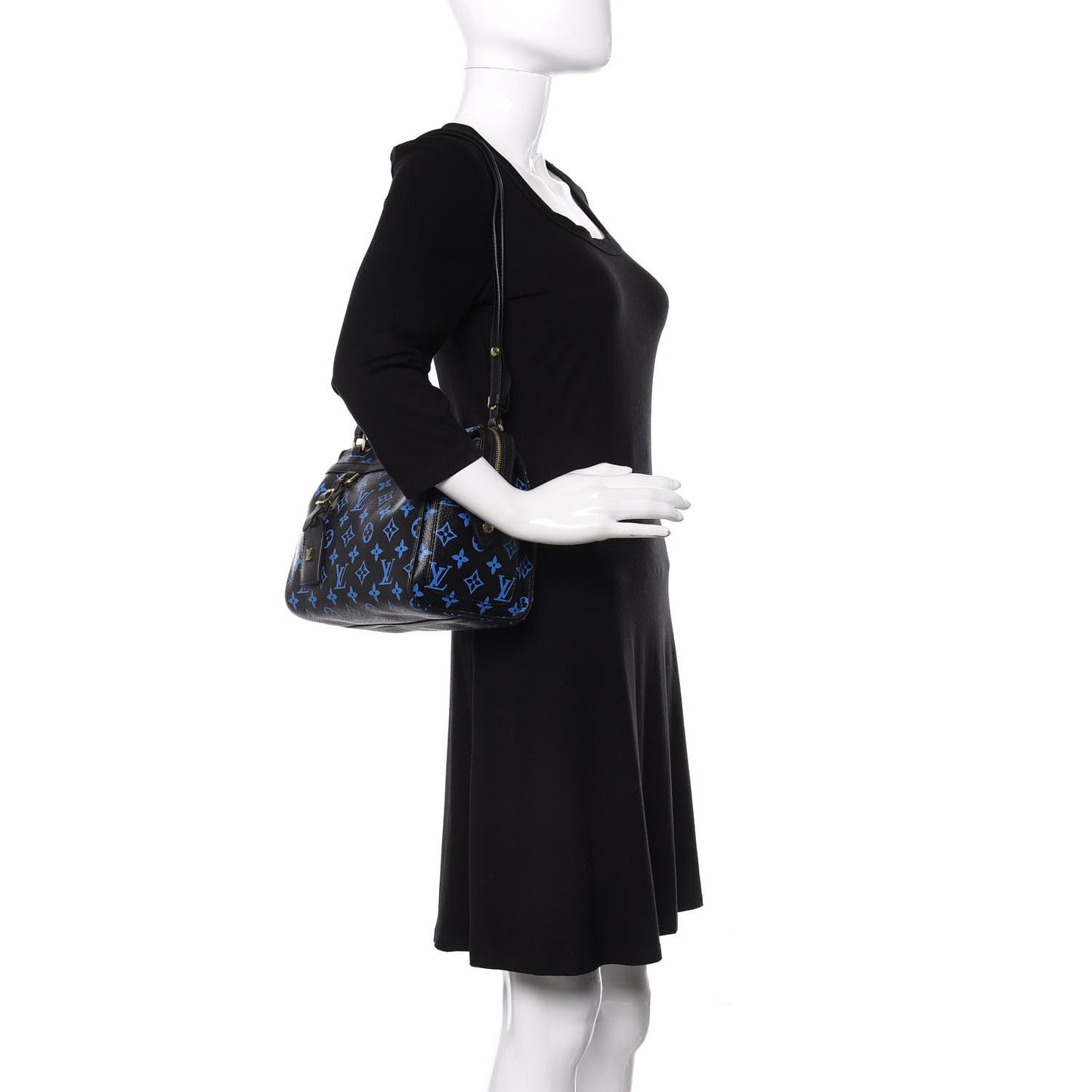 Colored Monogram Speedy Amazon PM Blue Black