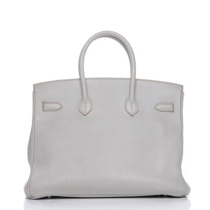 Hermes Taurillon Clemence Birkin 35 Gris Perle 4 of 25