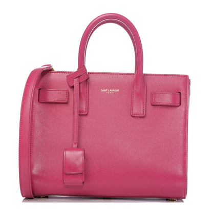 Saint Laurent Calfskin Nano Sac De Jour Lipstick Fuchsia 1 of 12