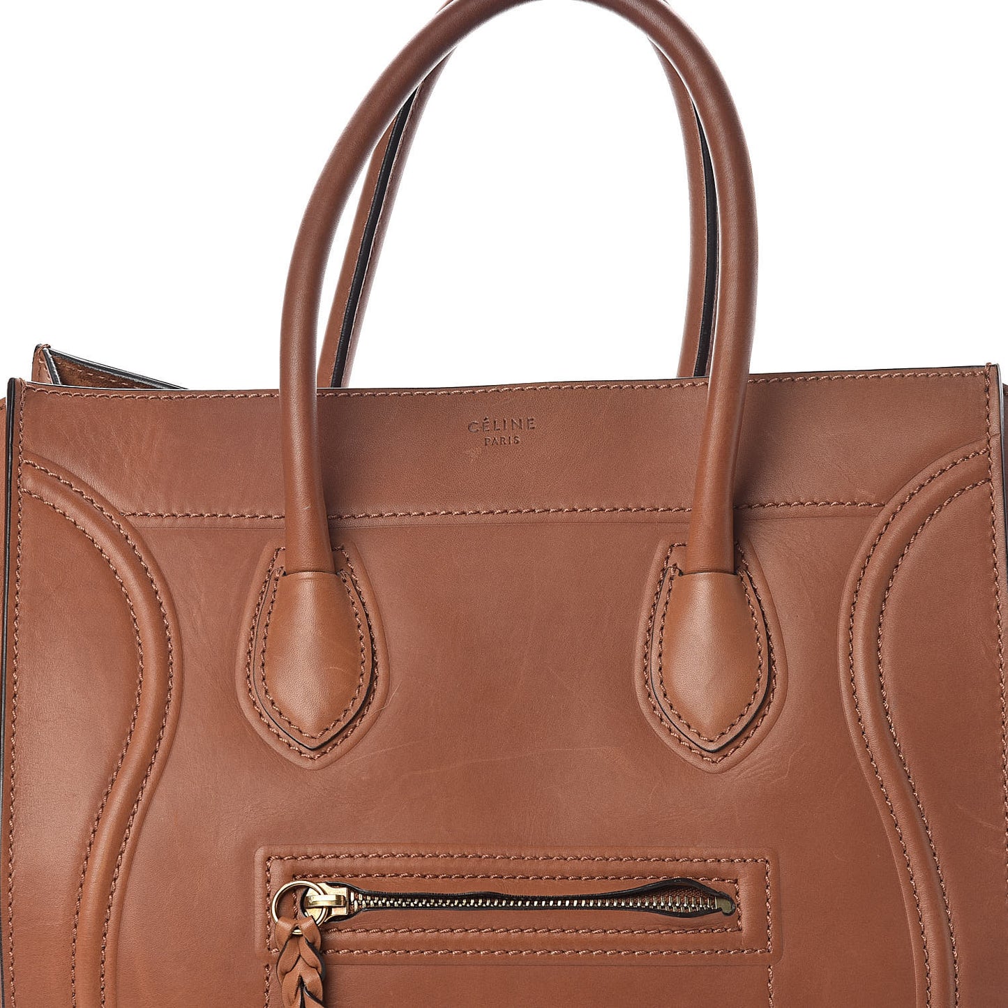 Natural Calfskin Medium Phantom Luggage Tan