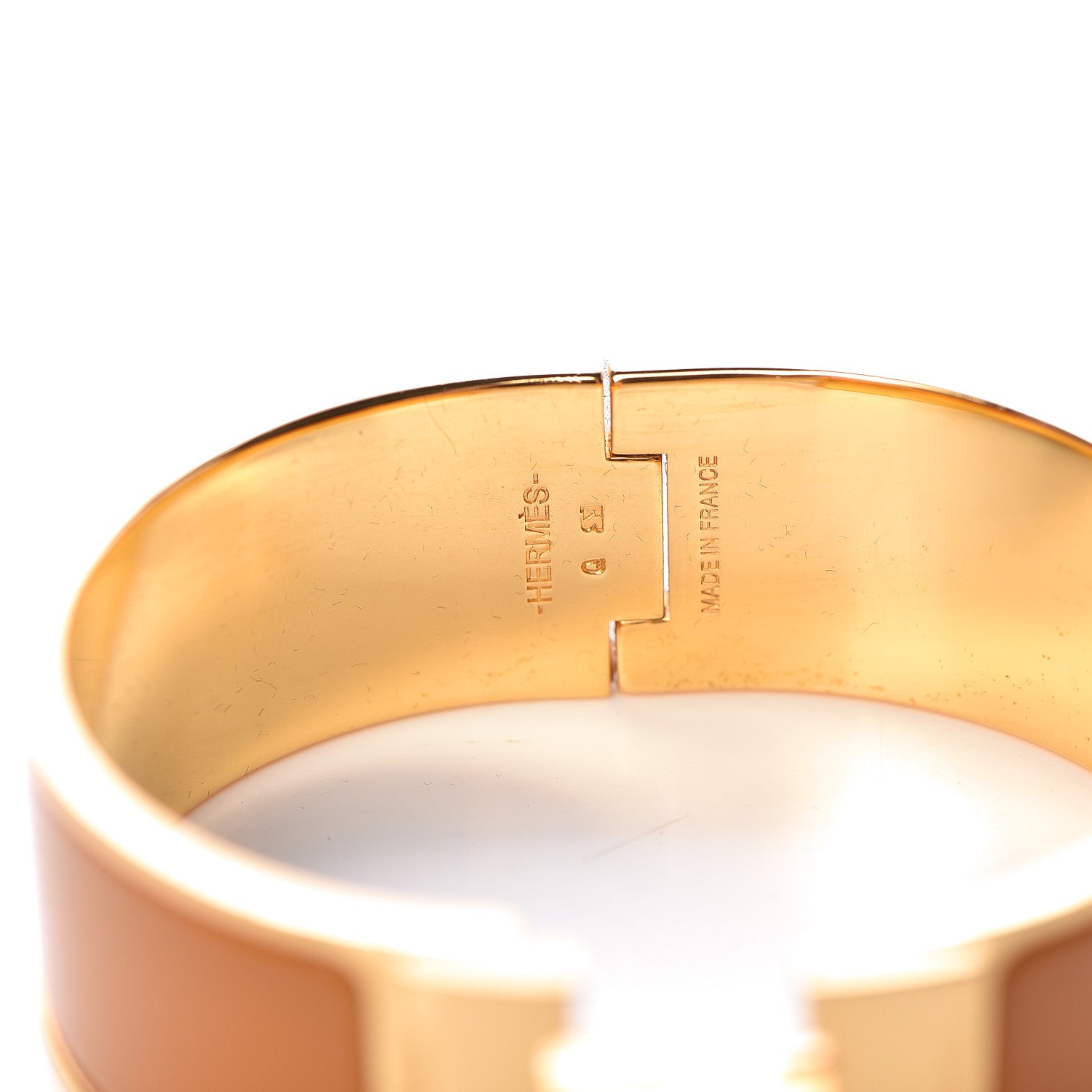 Hermes Enamel Wide Clic Clac H Bracelet PM Jaune Madras 4 of 9