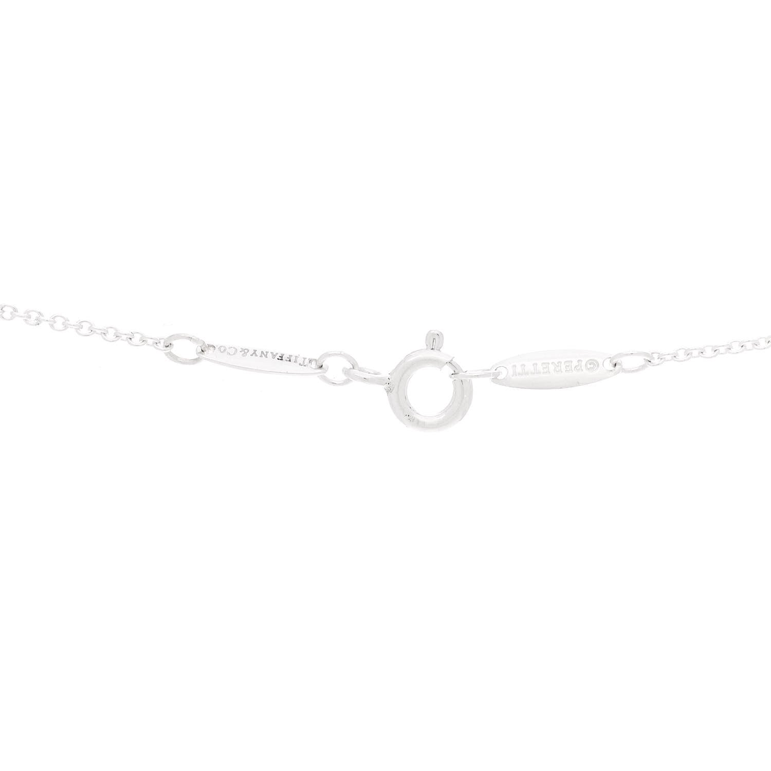 Tiffany Sterling Silver 9mm Elsa Peretti Bean Pendant Necklace 4 of 6