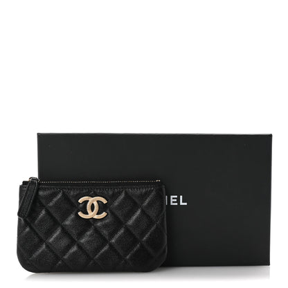 Chanel Caviar Quilted Studded CC Small Cosmetic Case Black 8 of 8