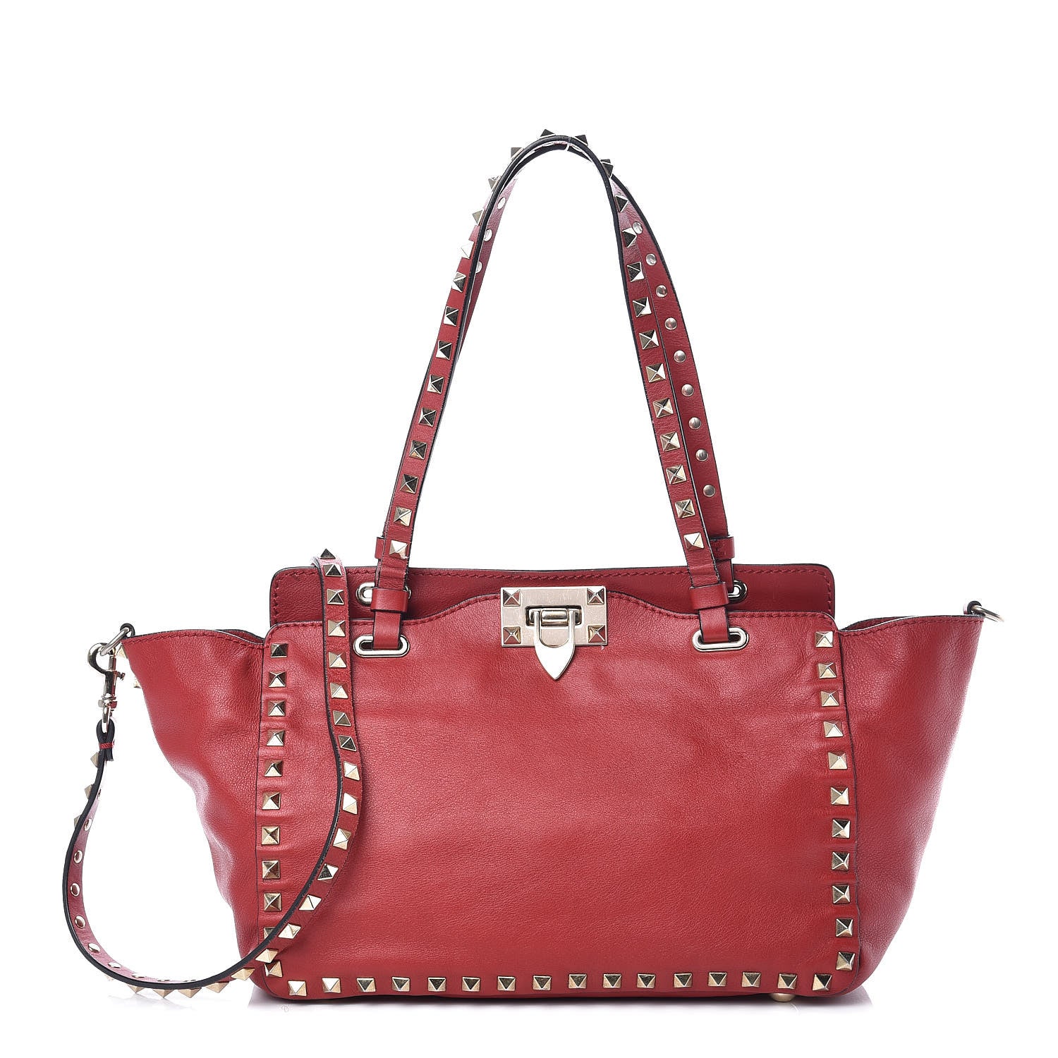 Valentino Garavani Vitello Small Rockstud Tote Rosso Valentino 1 of 9