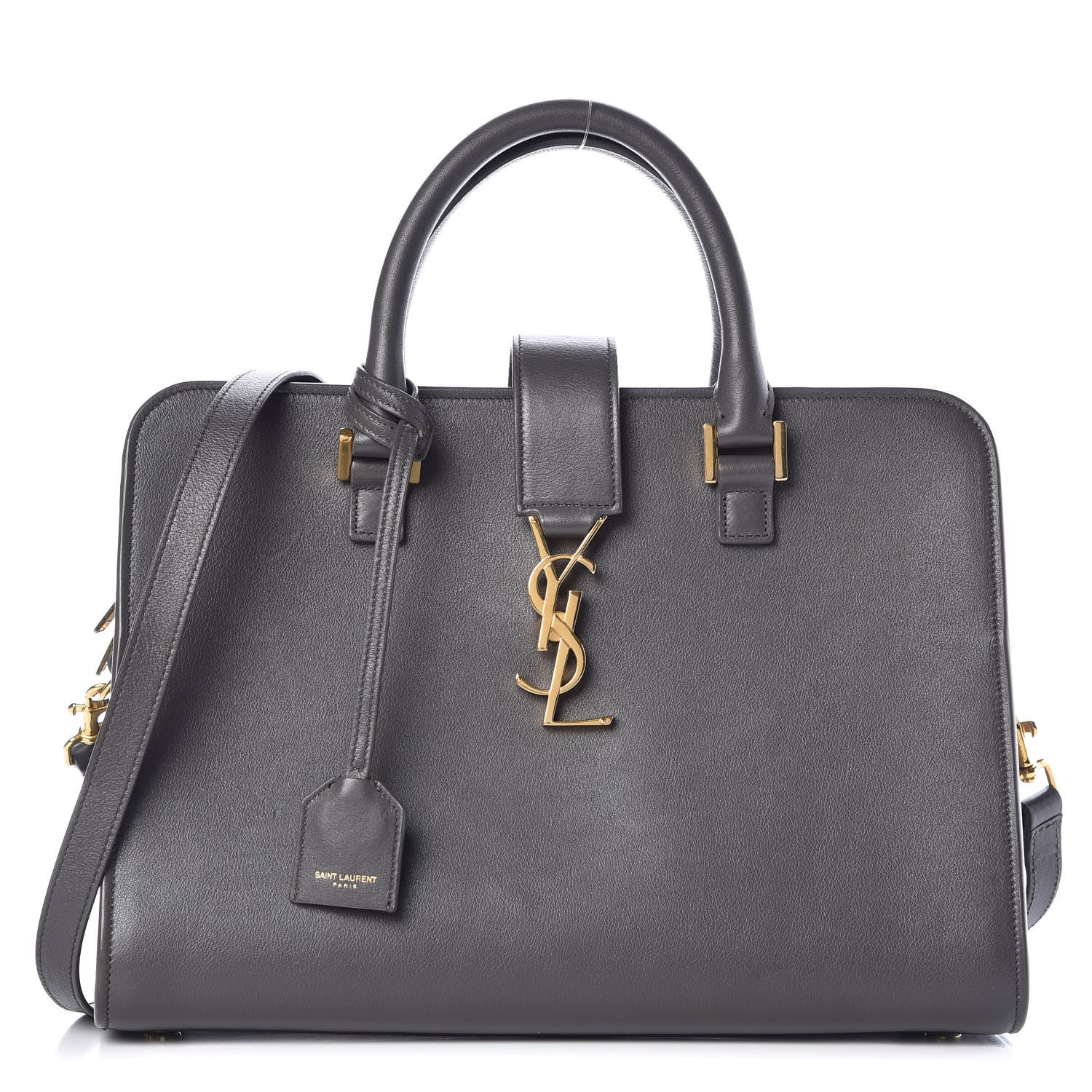 Saint Laurent Calfskin Small Monogram Cabas Grey 1 of 11