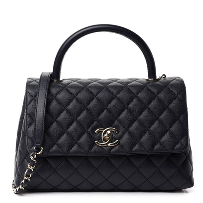 Chanel Caviar Quilted Small Coco Handle Flap Navy 1 of 12