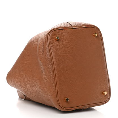 Hermes Taurillon Clemence Picotin 22 MM Gold 4 of 12