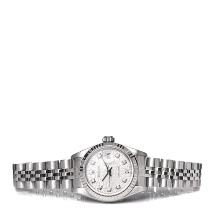 Rolex Stainless Steel 18K White Gold Diamond 26mm Oyster Perpetual Datejust Watch Silver Jubilee 79174 3 of 8