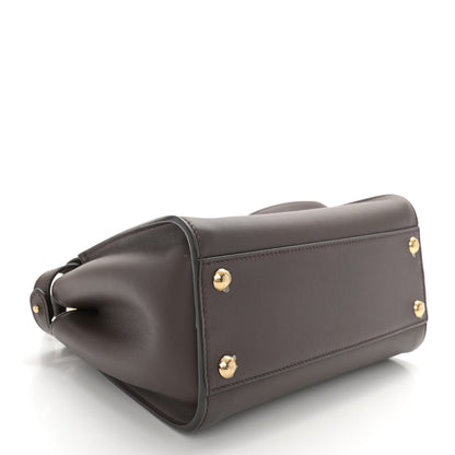 Fendi Vitello Seta Suede FF Mini Peekaboo Iconic Satchel Chocolate Sigaro Marrone 4 of 10