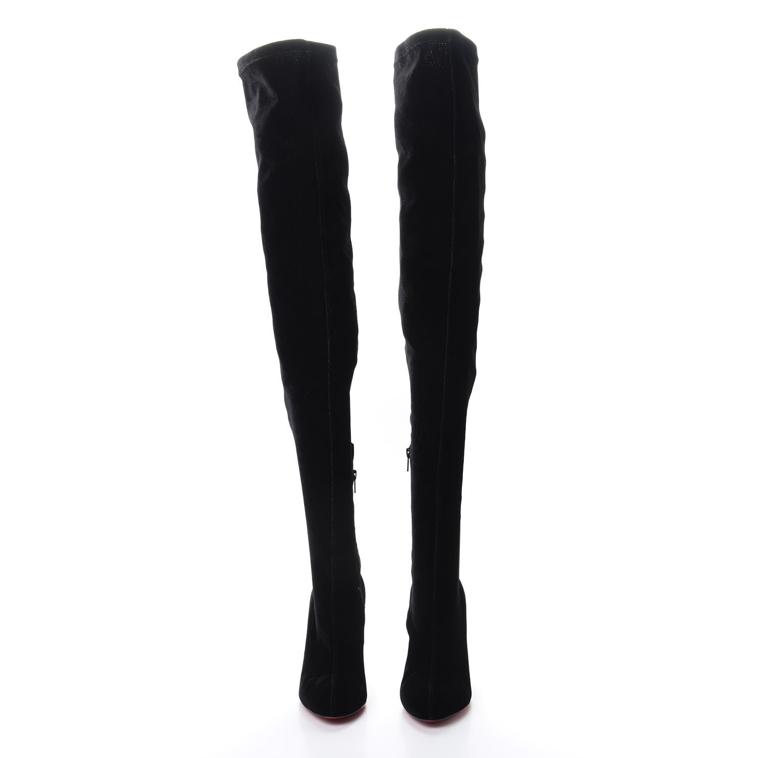 Christian Louboutin Velvet Classe 100 Stretch Over The Knee Boots 37 Black 2 of 9