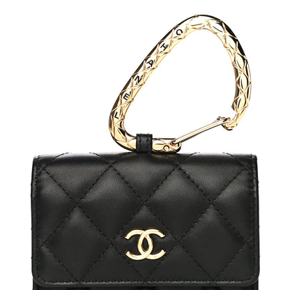 Chanel Lambskin Quilted CC Hook Card Holder Black 9 of 14