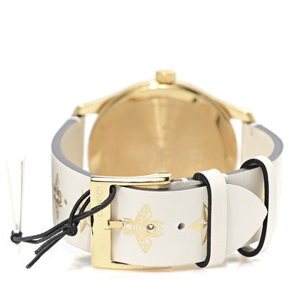 Gucci Stainless Steel Calfskin 38mm G-Timeless Bee Star Quartz Watch White 4 of 7