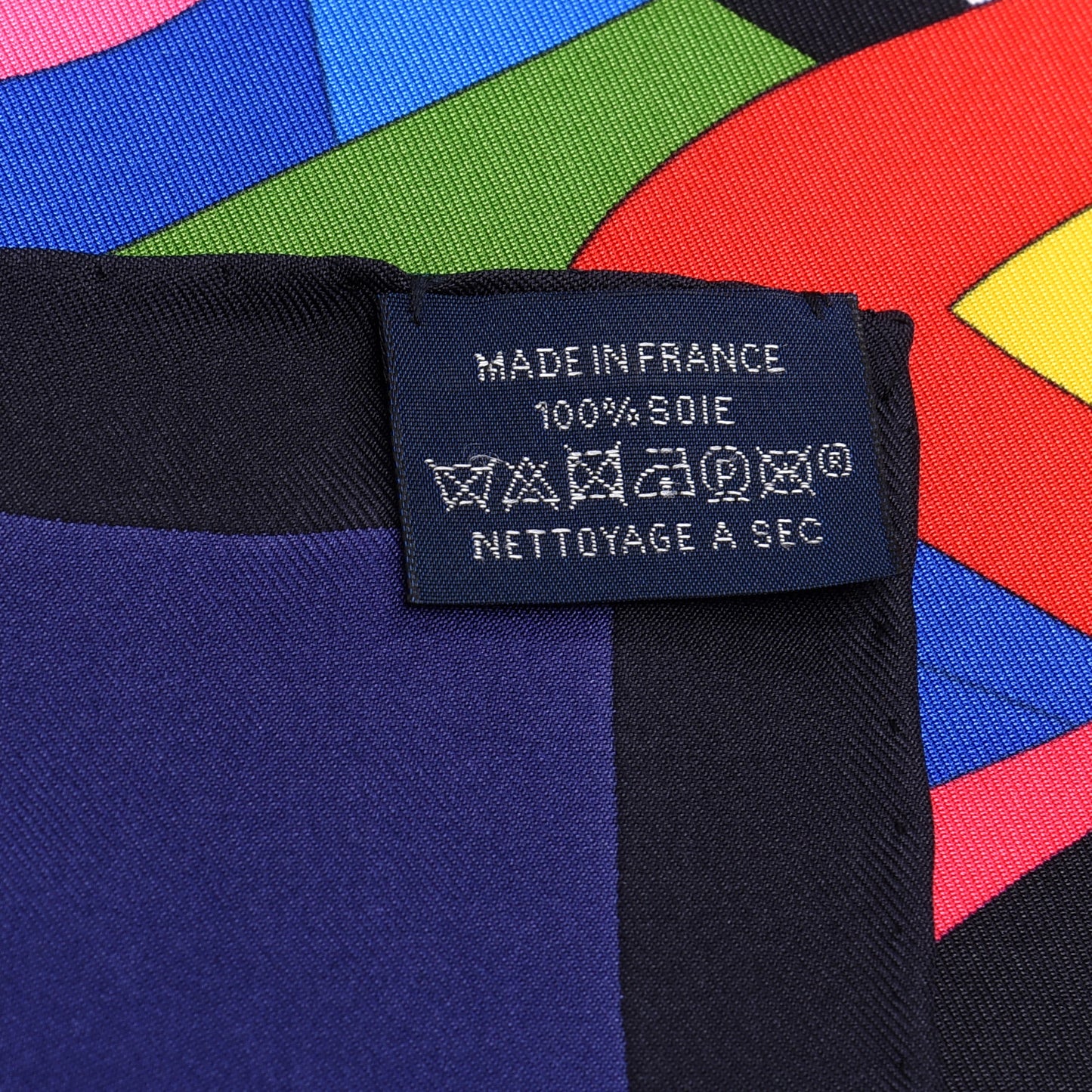 Silk Cheval de Fette Scarf 90 Indigo Jaune Vif