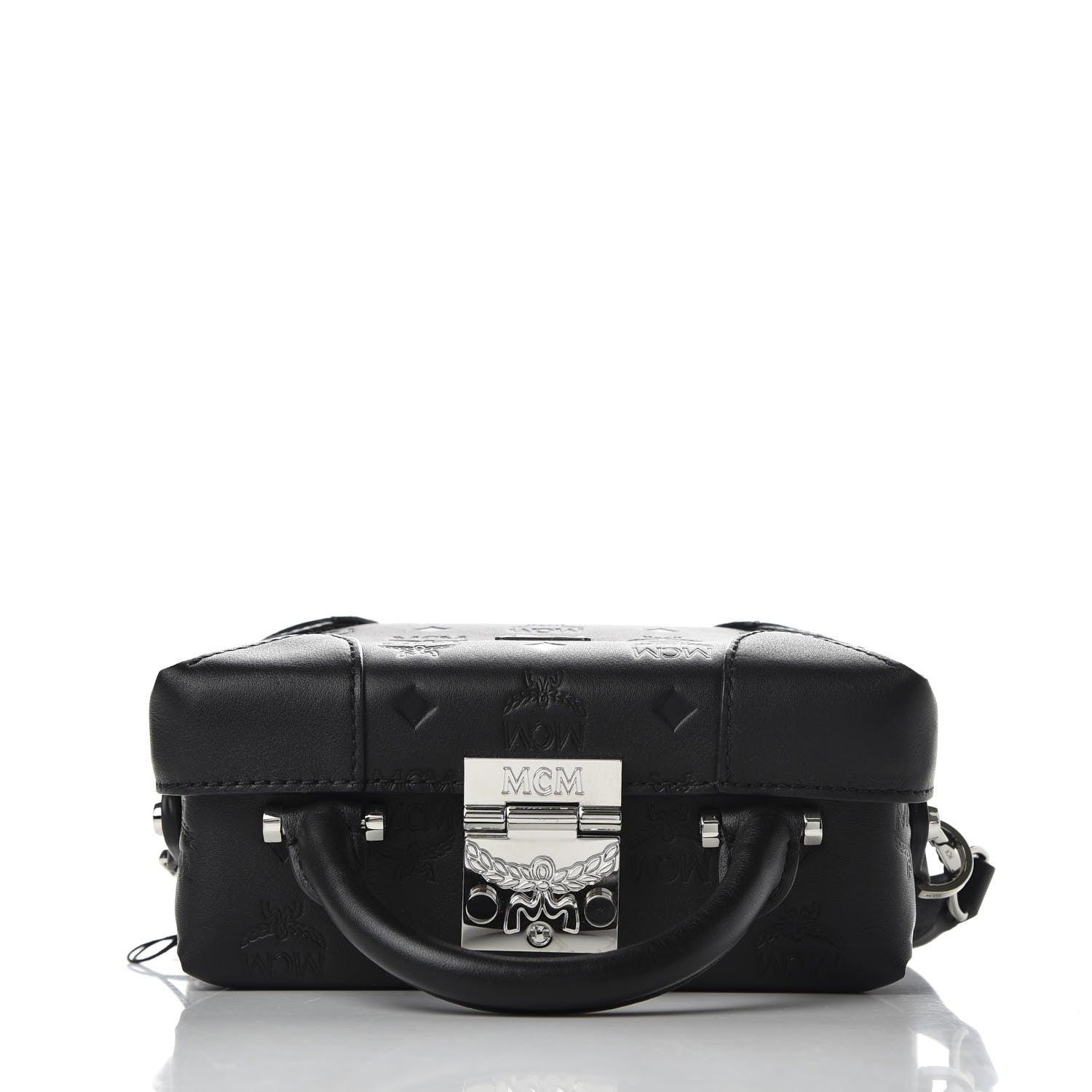 MCM Calfskin Ottomar Monogram Small Berlin Crossbody Black 9 of 9