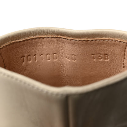 Gucci Kensington Calfskin Nappa GG Supreme Monogram Womens Double Buckle Ankle Boots 40 Mystic White Beige 7 of 10