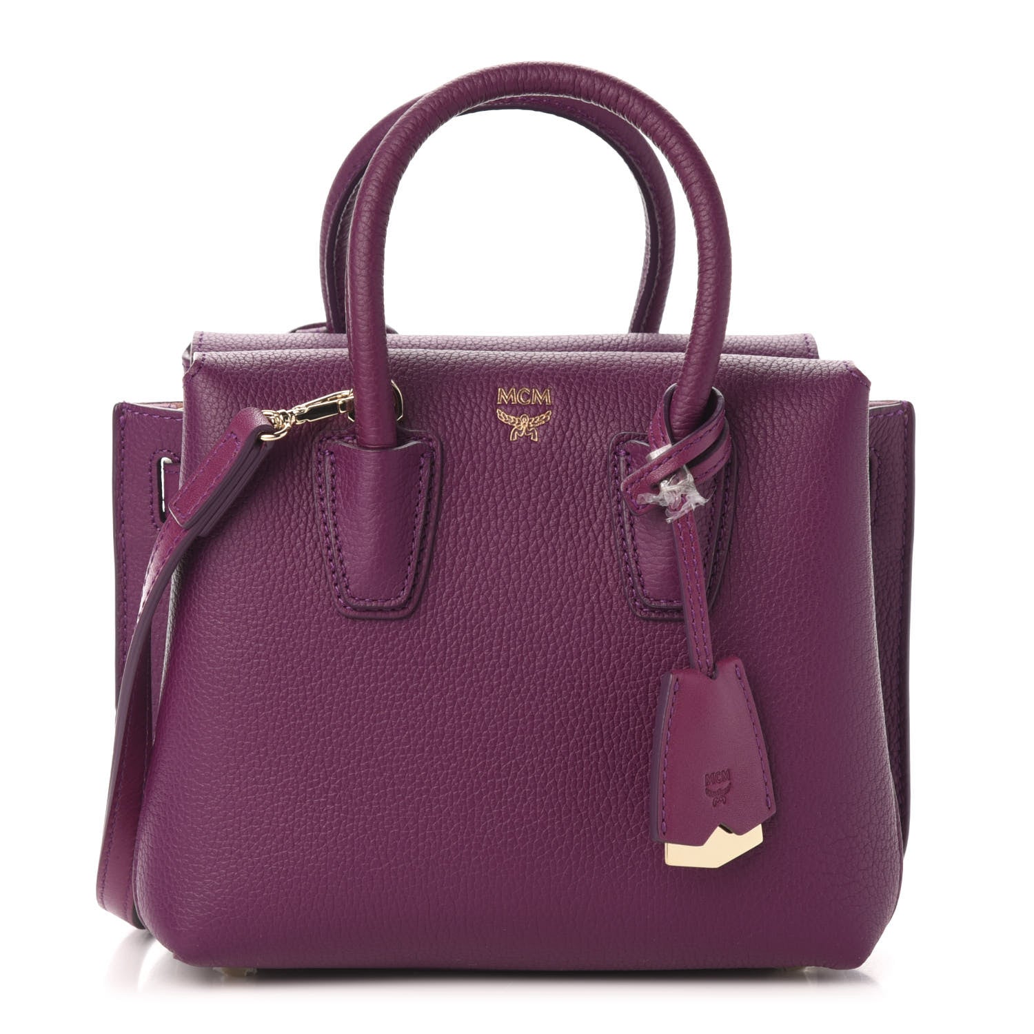 MCM Grained Calfskin Mini Milla Tote Purple 1 of 7