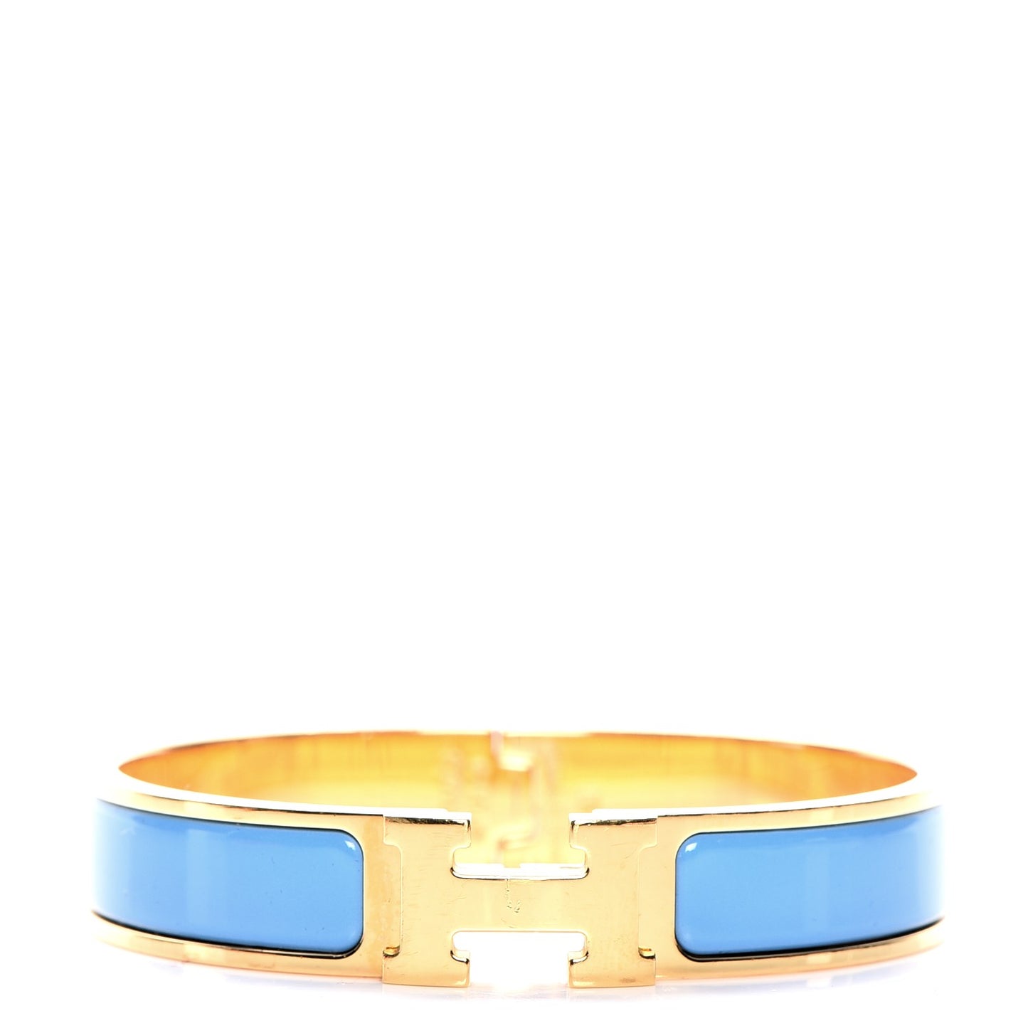 Enamel Narrow Clic Clac H Bracelet GM Bleu Indien