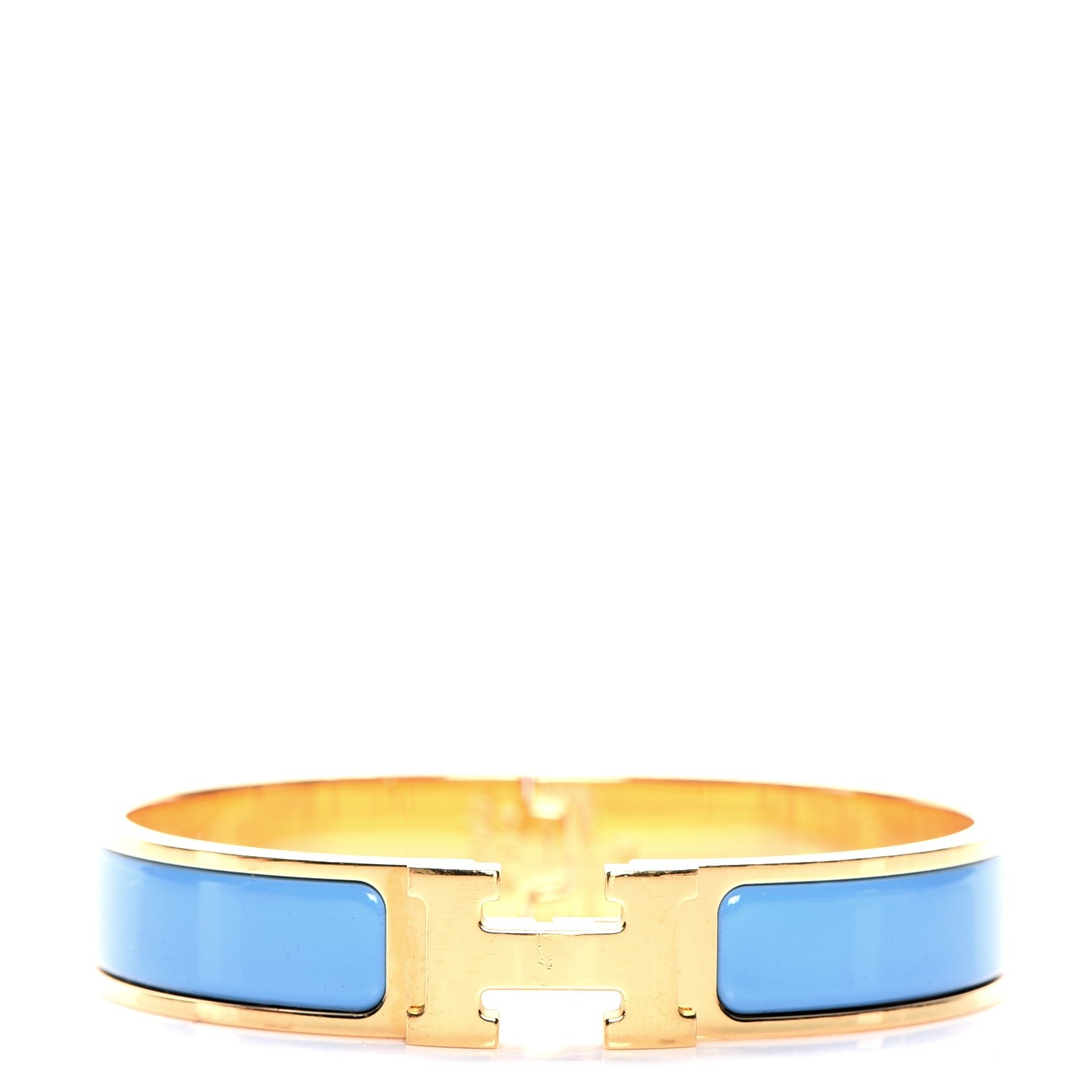 Hermes Enamel Narrow Clic Clac H Bracelet GM Bleu Indien 1 of 6
